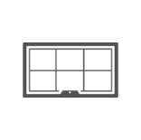 A black and white image depicting a window with a simple frame and clear glass panes.