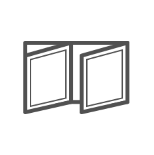 A black and white image depicting a window with a simple frame and clear glass panes.
